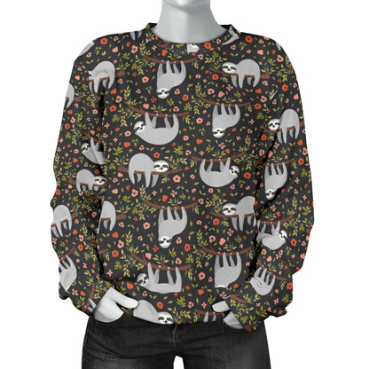 Sloth Cute Design Themed Print Women Long Sleeve Sweatshirt