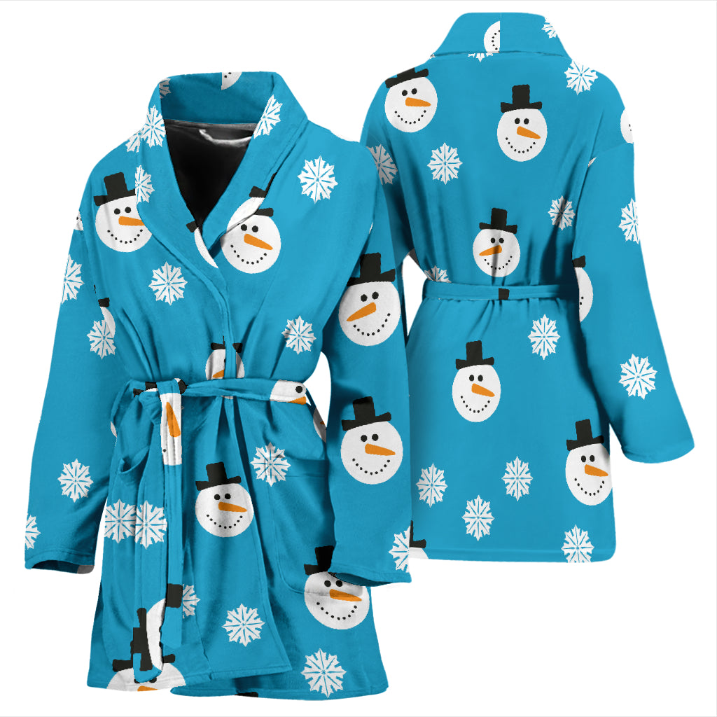 Snowman Print Design LKS303 Women Bathrobe