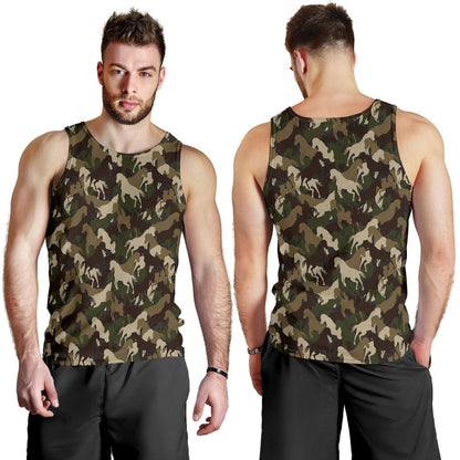 Horse Camo Themed Design Print Men Tank Top