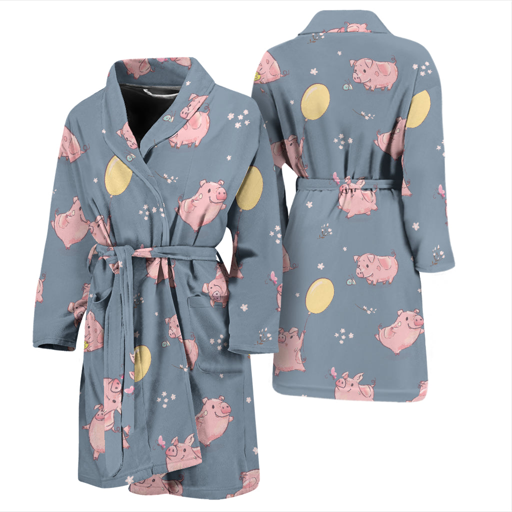 Pig Print Design LKS405 Men Bathrobe