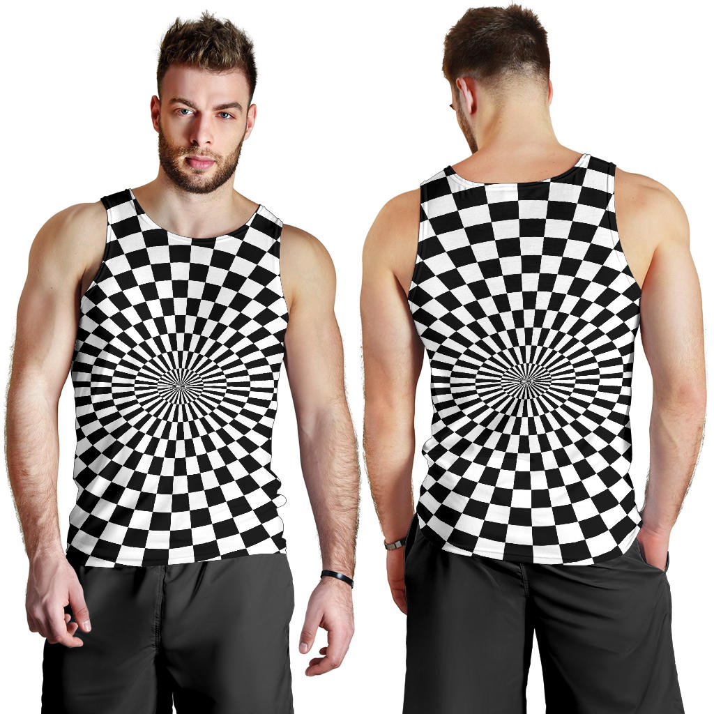 Checkered Flag Optical illusion Men Tank Top