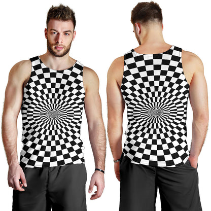 Checkered Flag Optical illusion Men Tank Top