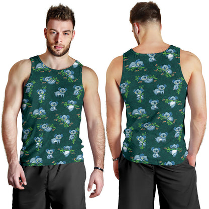 Koala Blue Design Print Men Tank Top