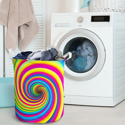 Vortex Twist Swirl Rainbow Design Laundry Basket