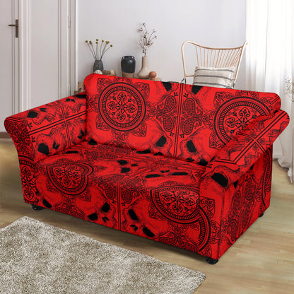 Bandana Red Print Design LKS304 Loveseat Couch Slipcover