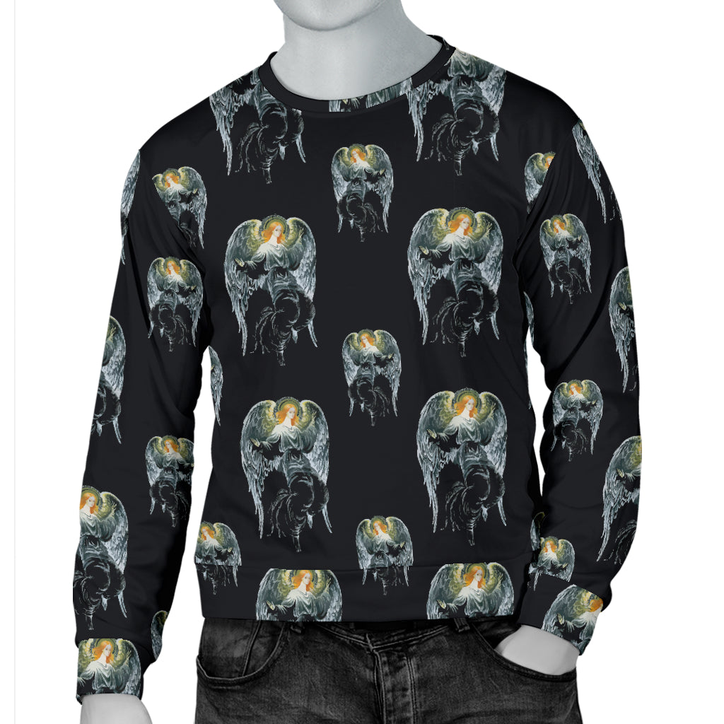 Angel with Wings Cute Design Print Men Long Sleeve Sweatshirt