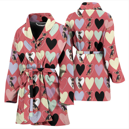 Chihuahua Pattern Print Design 01 Women Bathrobe