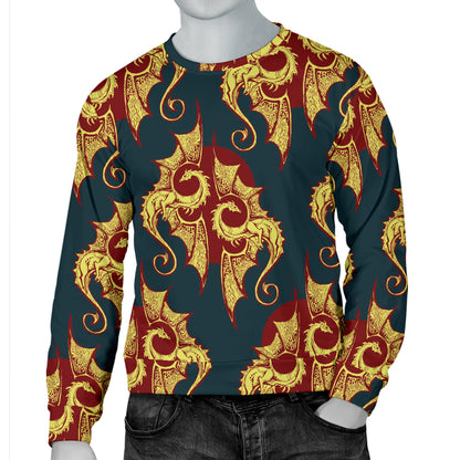 Dragons Gold Design Pattern Men Long Sleeve Sweatshirt