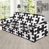 Puzzle Black White Pattern Print Design A02 Sofa Slipcover