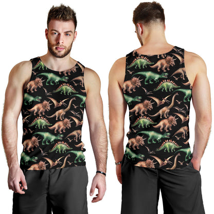 Dinosaur Print Pattern Men Tank Top