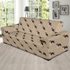 Boston Terrier Pattern Print Design 02 Sofa Slipcover