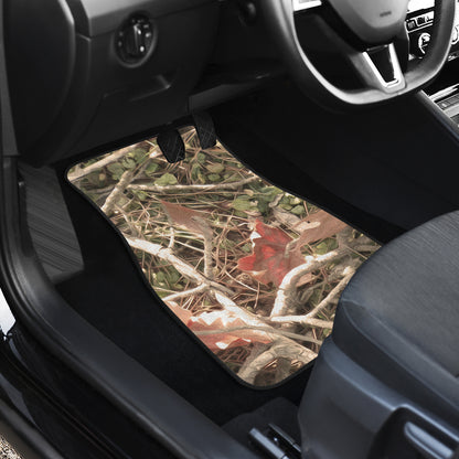 Camouflage Realistic Tree Authumn Print Car Floor Mats Front Back