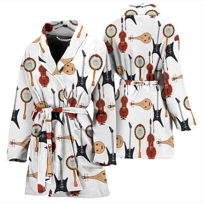 Banjo Print Design LKS403 Women Bathrobe