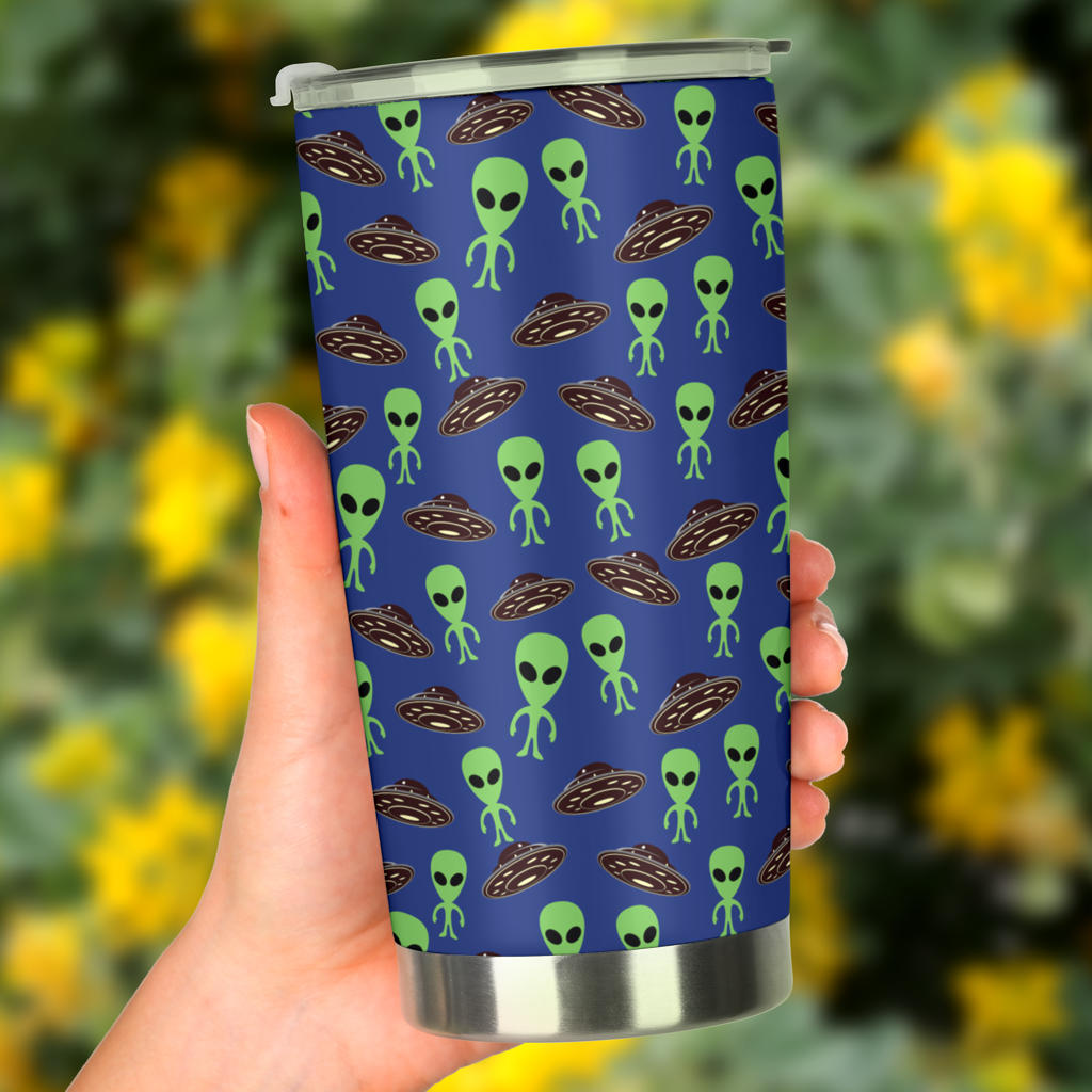 Alien Green UFO Pattern Tumbler