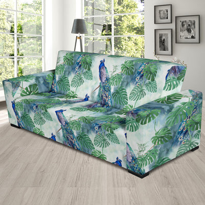 Peacock Pattern Print Design A02 Sofa Slipcover