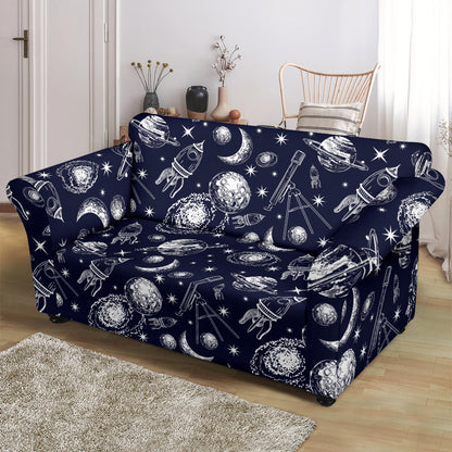 Space Rocket Print Design LKS301 Loveseat Couch Slipcover