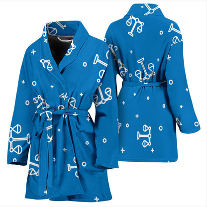 Libra Pattern Print Design 05 Women Bathrobe