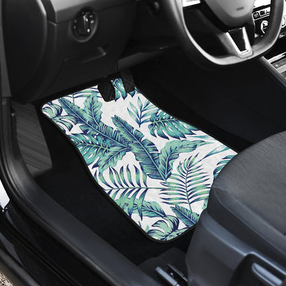 Pattern Tropical Palm Leaves Car Floor Mats Front Back