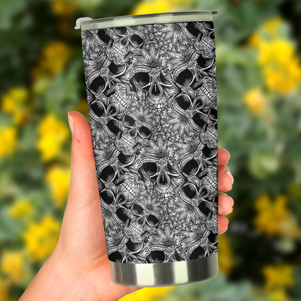 Skull Tattoo Design Print Tumbler