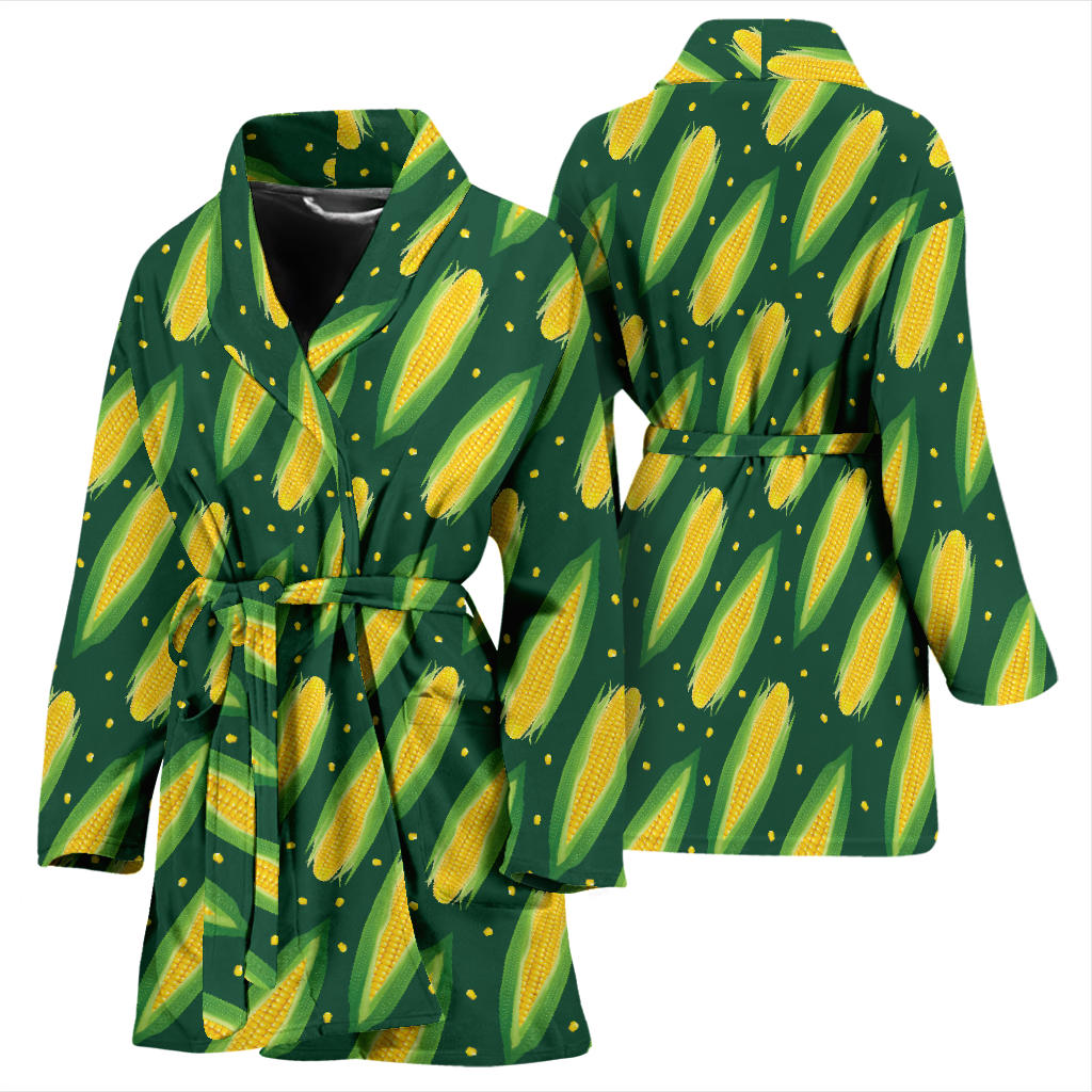 Corn Pattern Print Design 03 Women Bathrobe