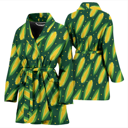 Corn Pattern Print Design 03 Women Bathrobe