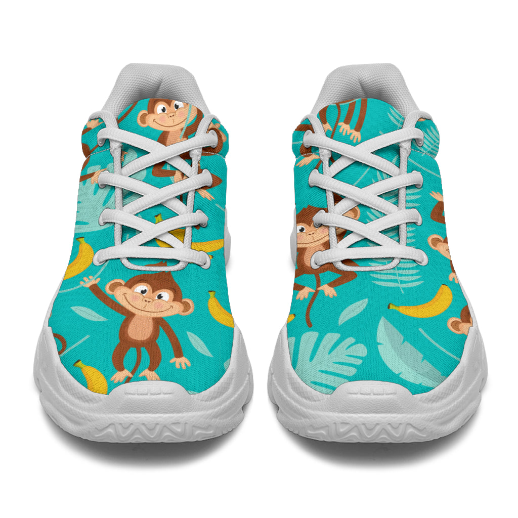 Monkey Happy Design Themed Print Chunky Sneakers