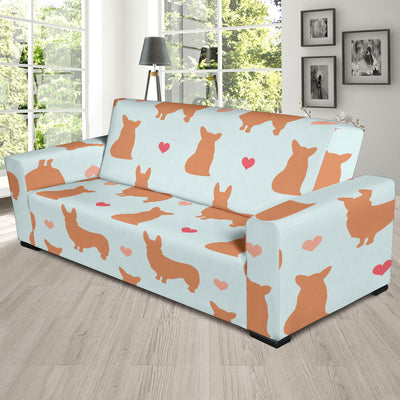 Pembroke Welsh Corgis Pattern Print Design A01 Sofa Slipcover