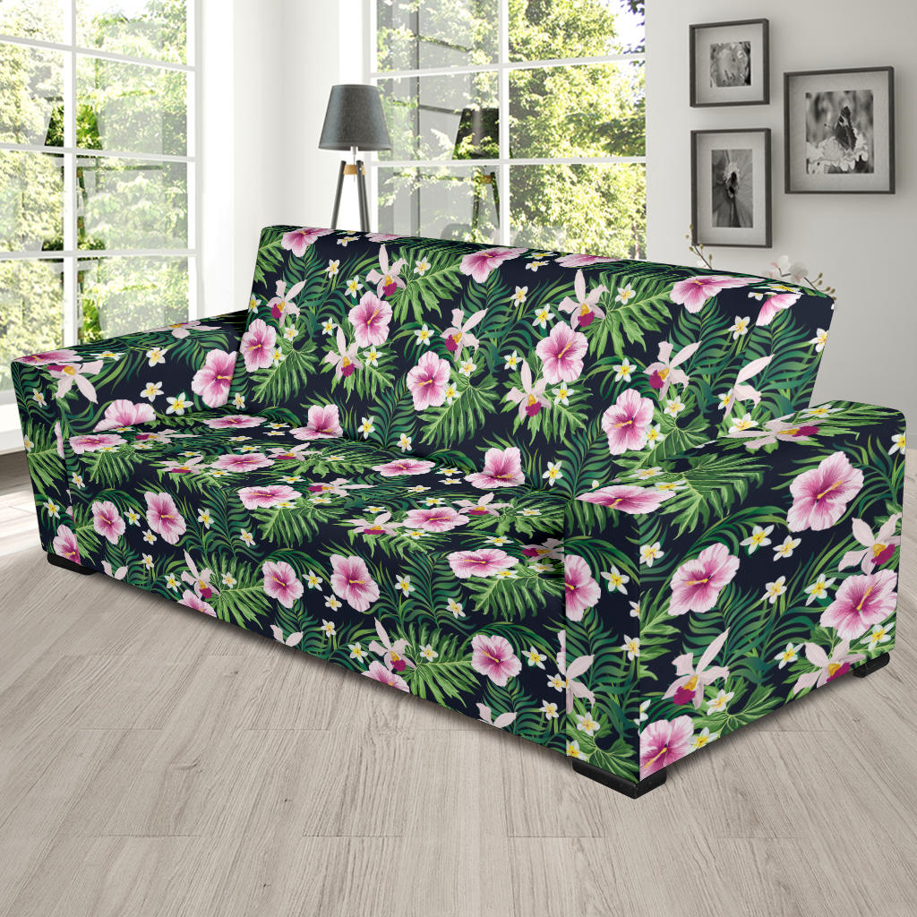 Hibiscus Tropical Print Design LKS309 Sofa Slipcover