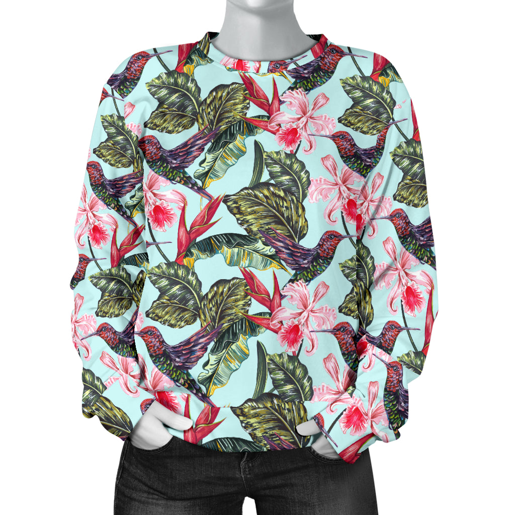 Hummingbird Cute Themed Print Women Long Sleeve Sweatshirt