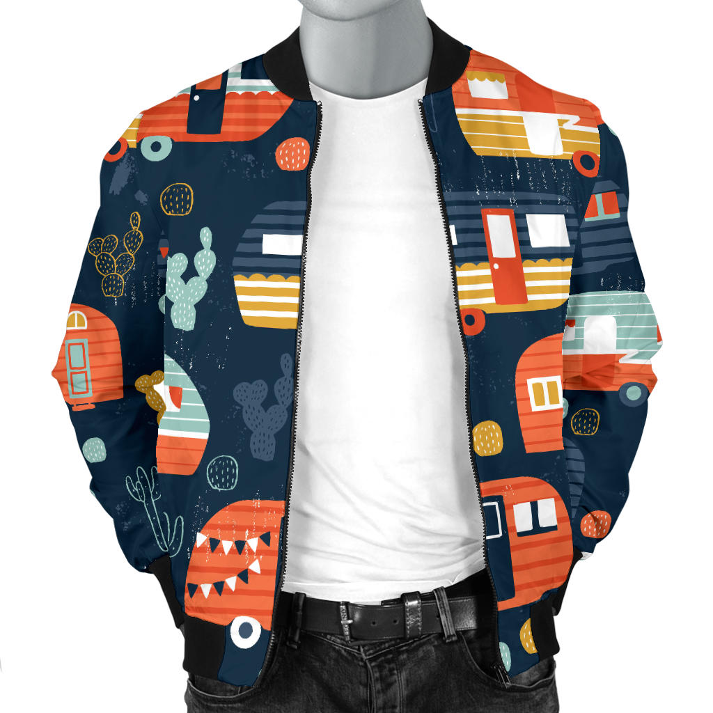Camper Caravan Print Pattern Men Bomber Jacket