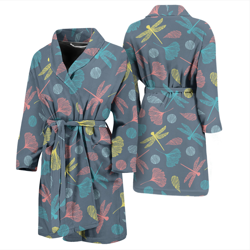 Dragonfly Print Design LKS403 Men Bathrobe