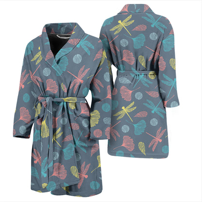 Dragonfly Print Design LKS403 Men Bathrobe