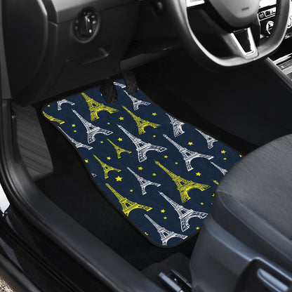 Eiffel Tower Star Print Car Floor Mats Front Back