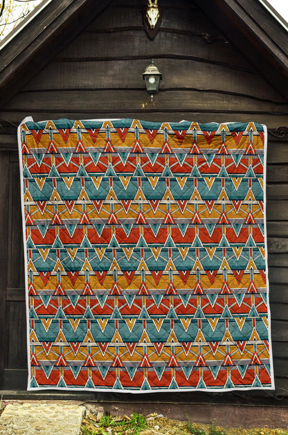 Kente Print African Design Themed Quilt Bedspread