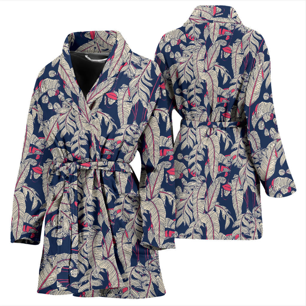 Bird Of Paradise Pattern Print Design 03 Women Bathrobe