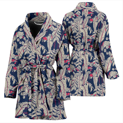 Bird Of Paradise Pattern Print Design 03 Women Bathrobe