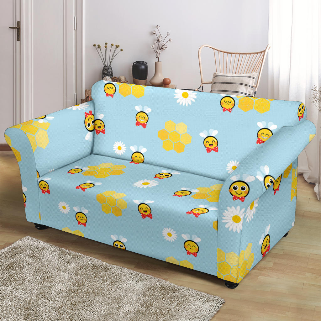 Bee Cute Print Design LKS304 Loveseat Couch Slipcover
