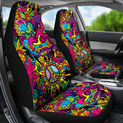 Trippy Print Design LKS304 Car Seat Covers