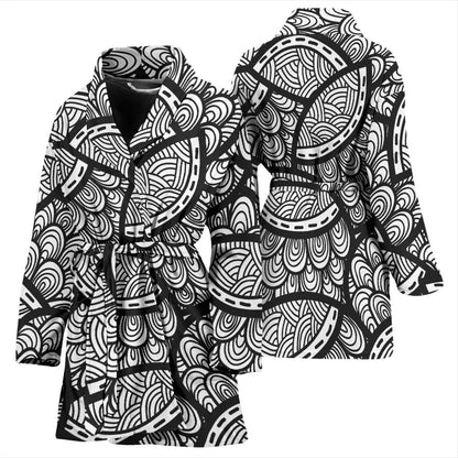 Polynesian Pattern Print Design A01 Women Bathrobe