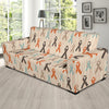 Cancer Awareness Pattern Print Design 01 Sofa Slipcover