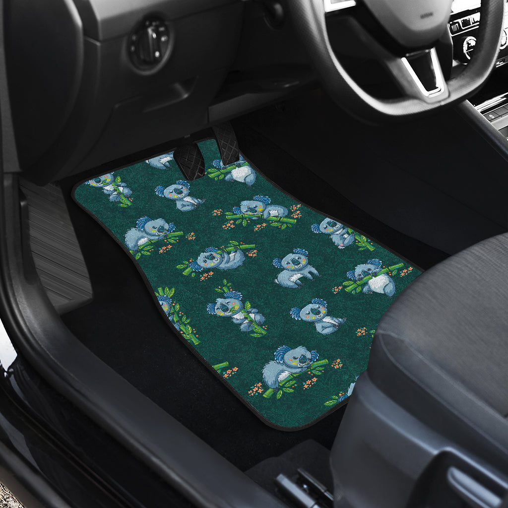 Koala Blue Design Print Car Floor Mats Front Back