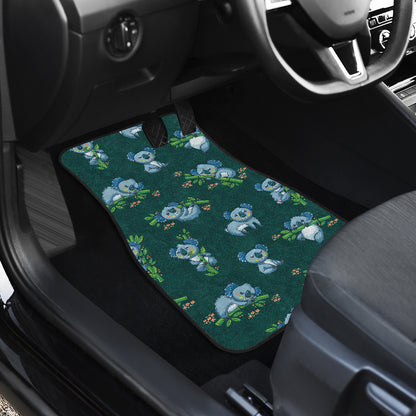 Koala Blue Design Print Car Floor Mats Front Back