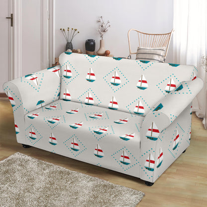 Sailboat Print Design LKS301 Loveseat Couch Slipcover