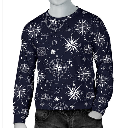 Nautical Sky Design Themed Print Men Long Sleeve Sweatshirt