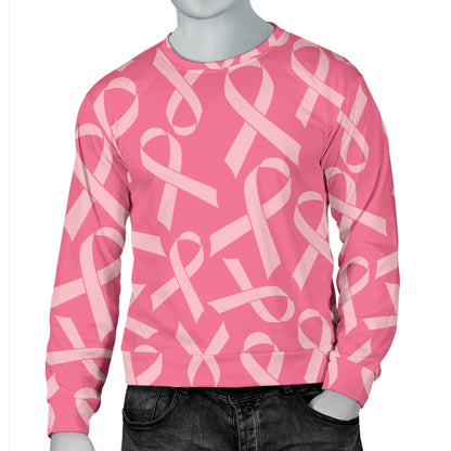 Breast Cancer Awareness Themed Men Long Sleeve Sweatshirt