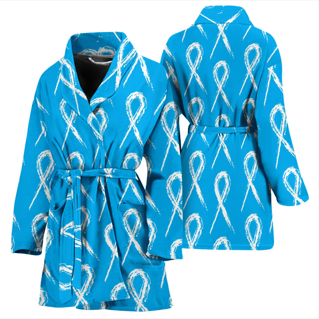 Prostate cancer Pattern Print Design A03 Women Bathrobe