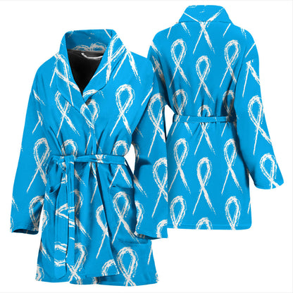 Prostate cancer Pattern Print Design A03 Women Bathrobe