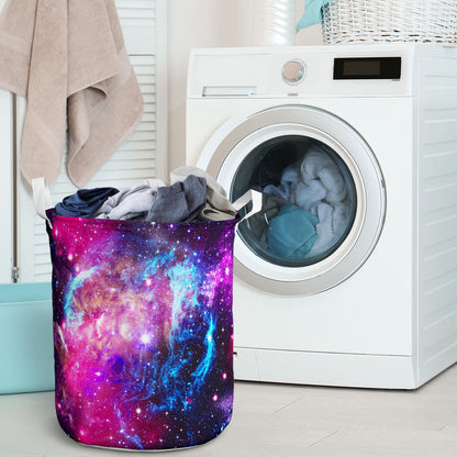 Galaxy Night Purple Space Print  Laundry Basket