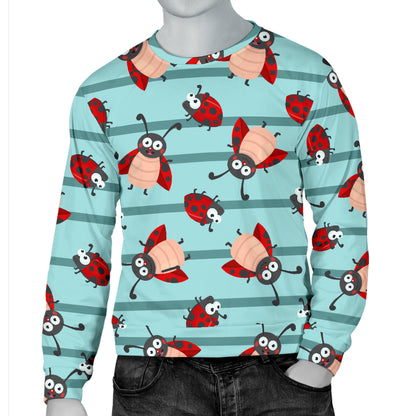 Ladybug Happy Print Pattern Men Long Sleeve Sweatshirt