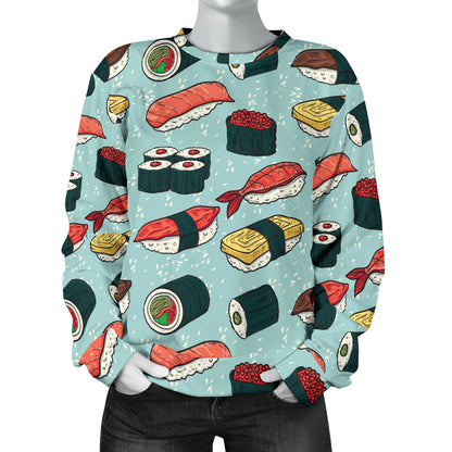 Sushi Pattern Design Women Long Sleeve Sweatshirt